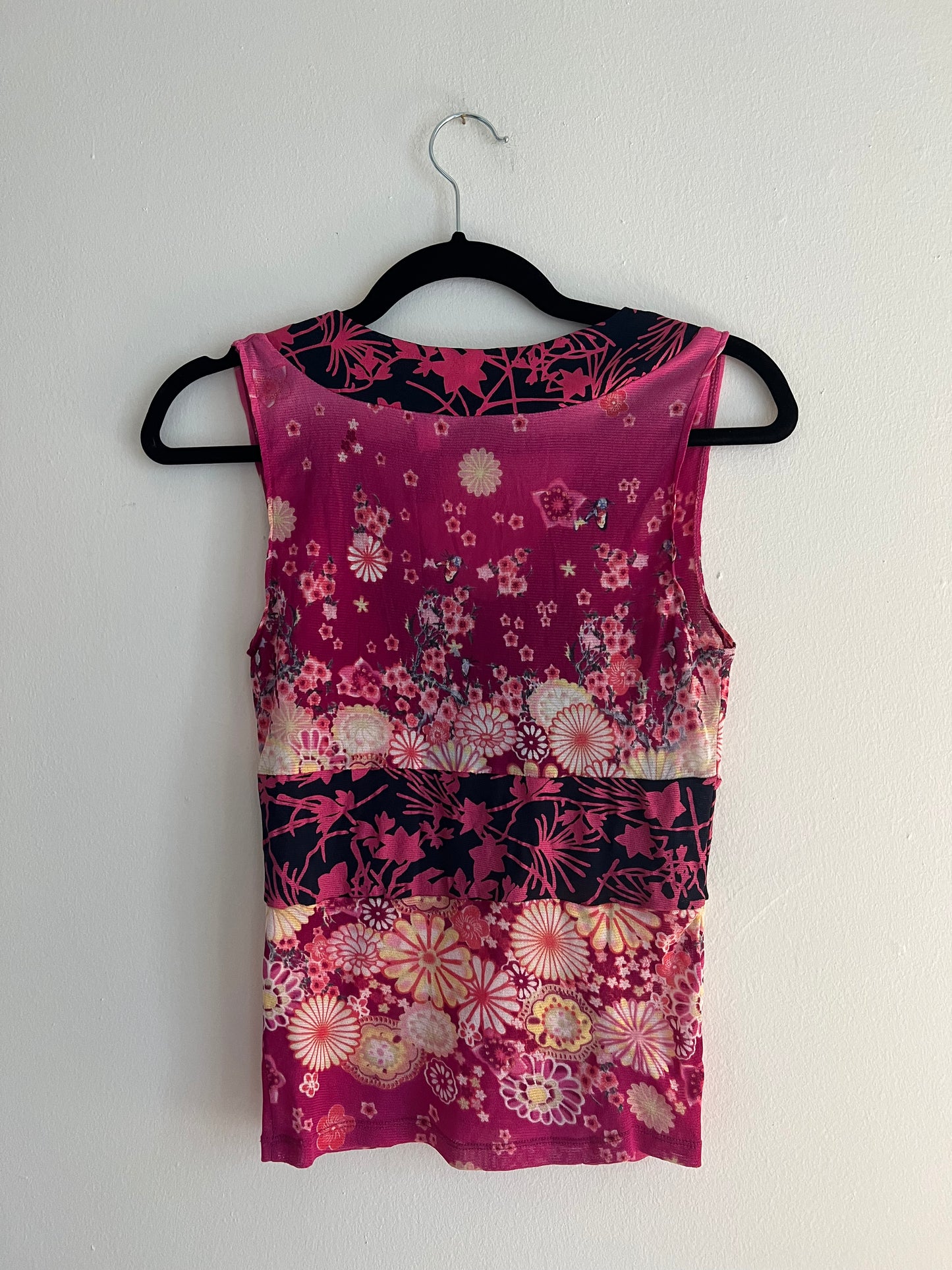 Y2K DKNY Mesh Floral Tank Top