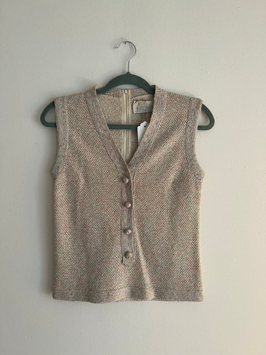 Vintage 60s Cabot Metallic Sweater Vest