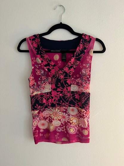 Y2K DKNY Mesh Floral Tank Top