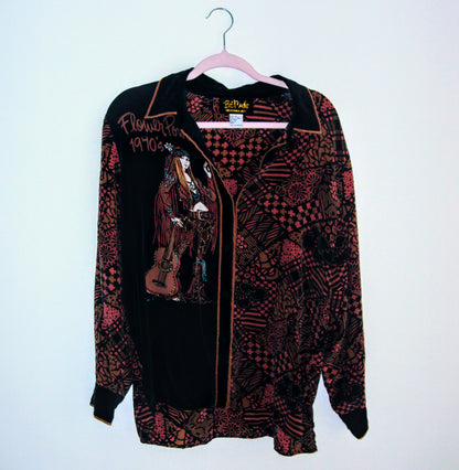 Vintage Bob Mackie Silk Wearable Art Blouse